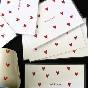 Carte postale cœurs Red dingue